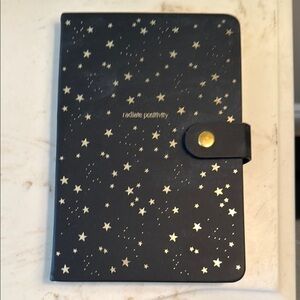 Black and Gold Star Radiate Positivity Journal